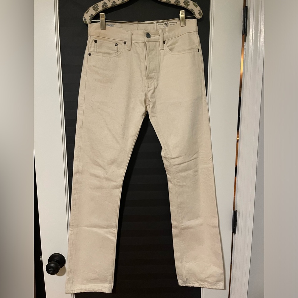 Snake Oil Provisions denim jeans in ecru